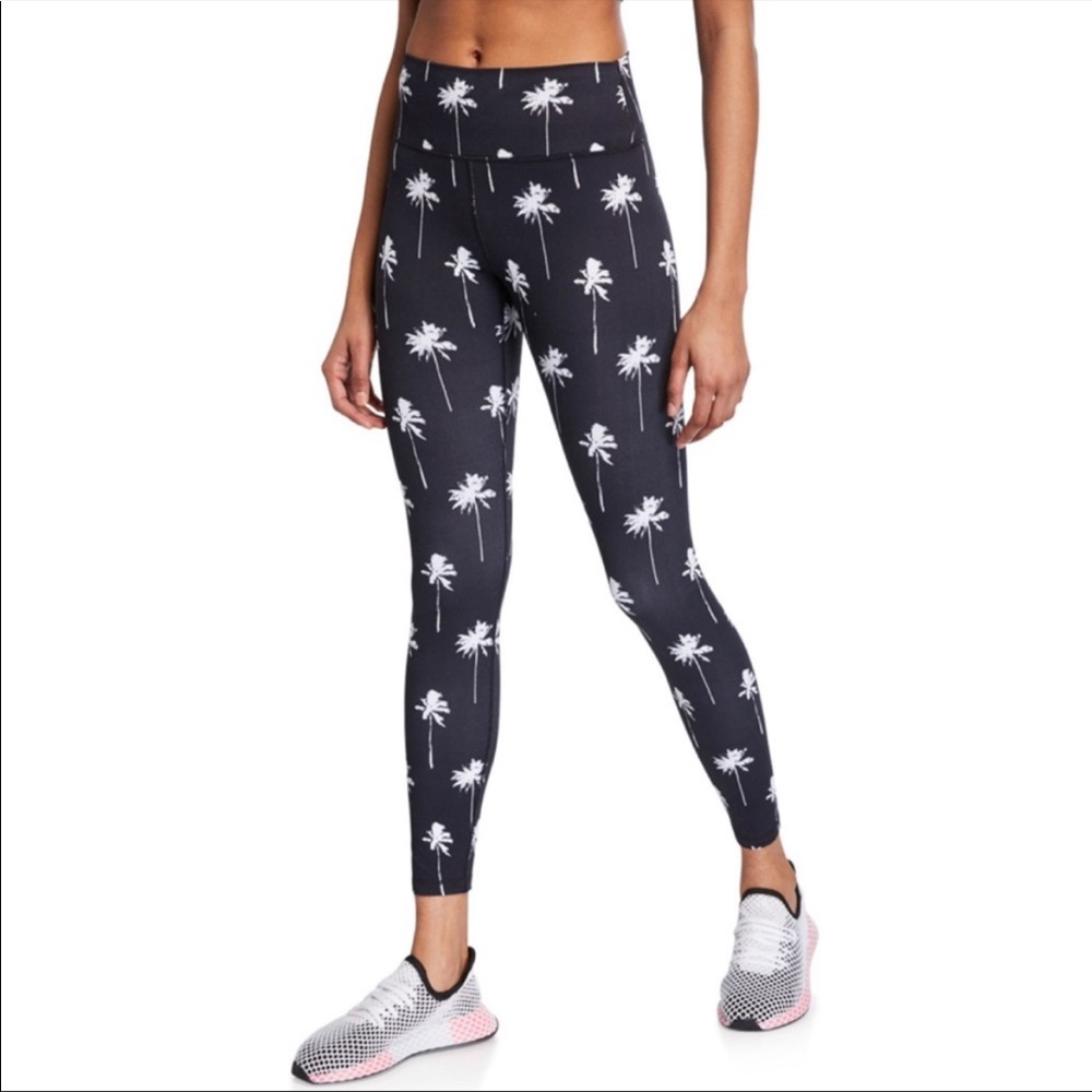 Spiritual Gangster Palm-Tree Print Perfect High Waist Leggings Small